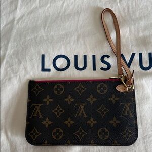 Louis Vuitton Brown Monogram Pochette wristlet MM